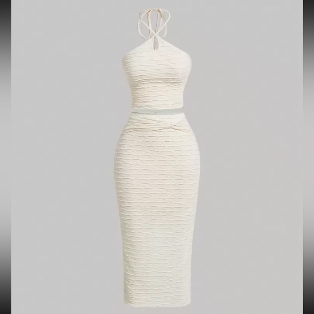 Elegant Cream Halter Set